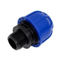 Муфта компрессионная для ПНД труб Millennium 25-3/4 с наружной резьбой PFMM2534