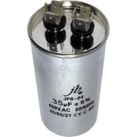 Конденсатор пусковой JB Capacitors , 35мкФ, 450В, 50х100, JFS-24 (CBB65A) Алюминевый корпус (клеммы), JFS24A6356J000000B-393