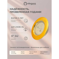 Мебельный светодиодный встраиваемый светильник ELEGANZ, Золото, термопластиковый корпус, 4W 220V 4500K, 1шт EL-FT-308-G
