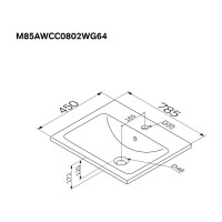 Мебельная керамическая раковина AM.PM X-Joy 80 см, встроенная, цвет: белый, глянец M85AWCC0802WG64