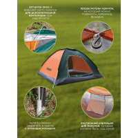 Палатка кемпинговая ISMA двухместная 200x140x110 см ISMA-LY-1622(56322)