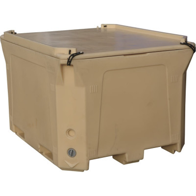 Бежевый контейнер 1470х1180х965 мм с крышкой ТАРА 01323