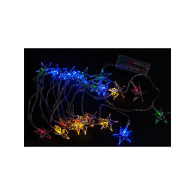 Светодиоды Звезды MOROZCO 20 ламп с контроллером, питание от батарейки Э241804