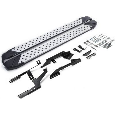 Пороги "Bmw-Style круг" Rival для Renault Kaptur 2016-2020, 173 см, 2 шт., алюминий, D173AL.4703.1