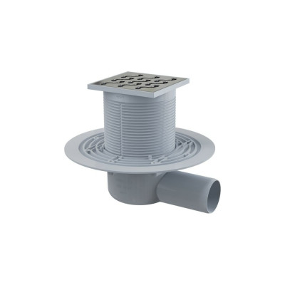 Регулируемый трап с гидрозатвором Alcadrain APV102 50 мм, с нержавеющей решеткой 105х105 мм APV102 00033656