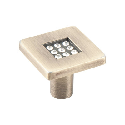 Ручка-кнопка с кристаллами KERRON Д28 Ш28 В24, античная бронза CRL03 BA