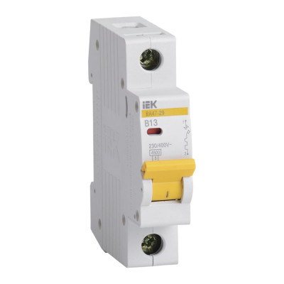Автоматический выключатель IEK ВА47-29 1Р, 13А, 4,5кА, характеристика В MVA20-1-013-B