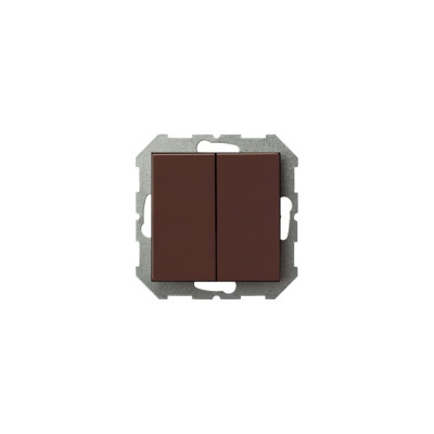 Двухклавишный выключатель LIREGUS Эпсилон IJ5 10-003-01 E/R коричневый, без рамки 28-133