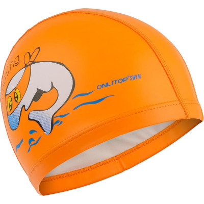 Детская шапочка для плавания ONLITOP нейлон, цвет оранжевый 3791413