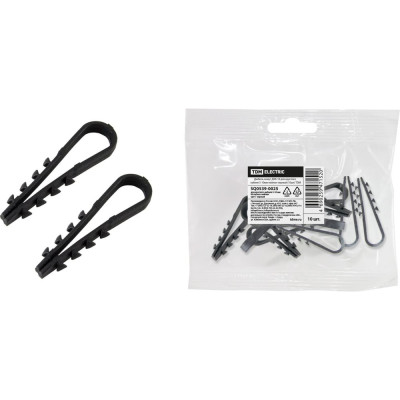 Дюбель-хомут TDM ELECTRIC ДХК-10 для круглого кабеля 5-10 мм, нейлон, черный, 10 шт. SQ0539-0025