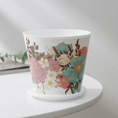 Горшок для цветов Доляна Фрезия 0.8 л, белый 7306177