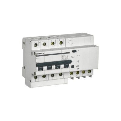 Дифференциальный автомат GENERICA АД14 4Р 63А 300мА MAD15-4-063-C-300