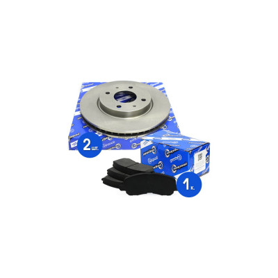 Диски тормозные с колодками передние комплект для а/м Mitsubishi Galant VI/Lanser Riginal RGDF4809KIT