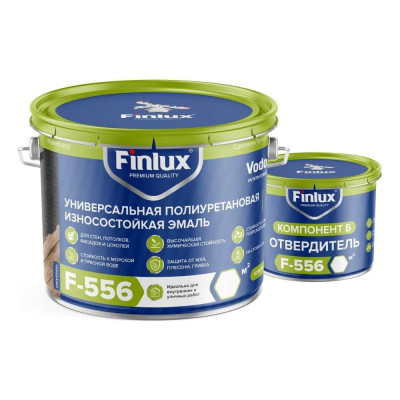 Полиуретановая ударопрочная эмаль Finlux F-556 Universal ral 7040 серый, 6 кв.м. 4603783206452