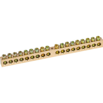 Шина ЭРА NO12234 PEN земля-ноль 8x12мм 18/1 латунная крепеж по центру Б0047250