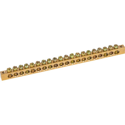 Шина ЭРА NO12209 PEN земля-ноль 6x9мм 20/2 латунная с креплениями по краям Б0047223