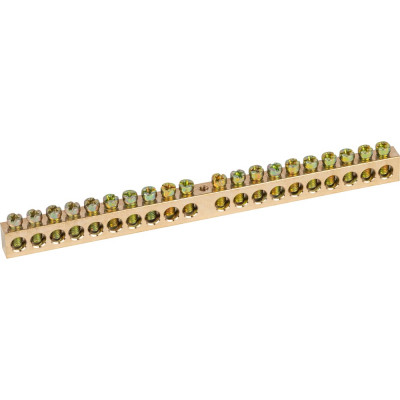 Шина ЭРА NO12235 PEN земля-ноль 8x12мм 20/1 латунная крепеж по центру Б0047251