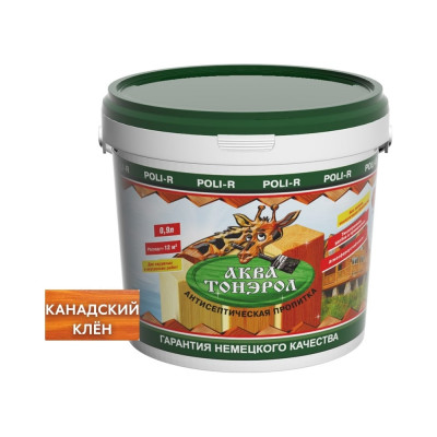 Пропитка POLI-R АКВА-Тонэрол канадский клен, 0.9 л 20107