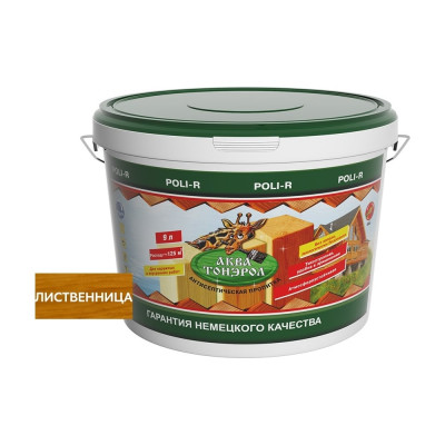 Пропитка POLI-R АКВА-Тонэрол лиственница, 9 л 20118