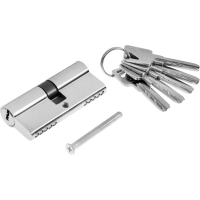 Цилиндровый механизм ТУНДРА, 70 мм, перфор. ключ, 5 ключей, цвет хром 2921841