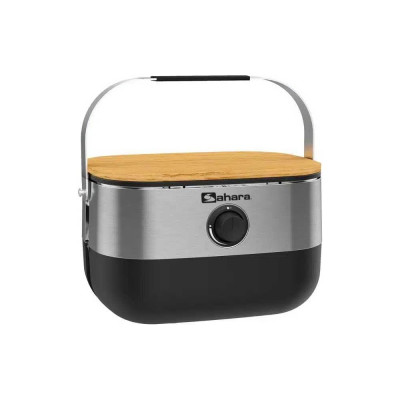 Портативный газовый мини гриль-барбекю Sahara "Stainless Steel с плечевым ремнем для переноски Mini BBQ -Stainless Steel 5391535340194