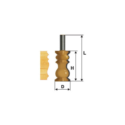 Фреза кромочная фигурная (32х57 мм; хвостовик 12 мм) по дереву Энкор 10684