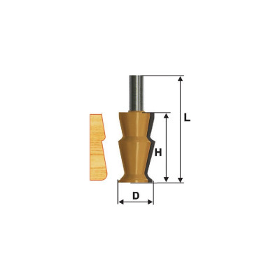 Фреза кромочная фигурная (32х57 мм; хвостовик 12 мм) по дереву Энкор 10688