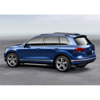 Пороги на автомобиль Rival Bmw-Style круг для Volkswagen Touareg II рестайлинг (R-Line) 2014-2018, 193 см, 2 шт., алюминий D193AL.5801.4