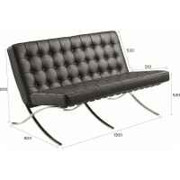 Диван Everprof Barcelona-2 экокожа черный EP-02C PU Black