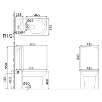 Унитаз-компакт с крышкой микролифт Creo Ceramique Le Mans LM1002+LM1001+LM1003
