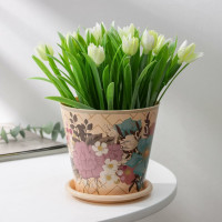 Горшок для цветов Доляна Фрезия 0.8 л, бежевый 7306176