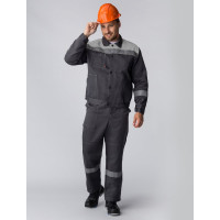 Костюм с полукомбинезоном Лигор-2 СОП Факел (ткань смесовая, 210) т.серый/св.серый, 48-50; 182-188 87474539.001