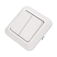 Выключатель Bylectrica 2-клавишная, скрытая установка 4А, серия Прочие изделия, белый, С54-001