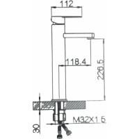 Смеситель для накладной раковины MYNAH хром, высота 310 мм, латунь M1004-28
