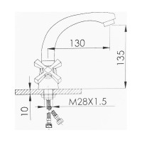 Смеситель для раковины MYNAH глянцевый хром, высота 160 мм, латунь M1059