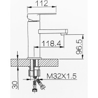 Смеситель для раковины MYNAH латунь, матовый хром M1004-15A