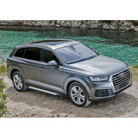 Пороги на автомобиль Rival Bmw-Style круг для Audi Q7 II 2015-2020-н.в., 193 см, 2 шт., алюминий D193AL.0304.1