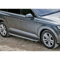 Пороги "Premium" Rival для Audi Q7 II 2015-2020 2020-н.в., 193 см, 2 шт., алюминий, A193ALP.0304.1