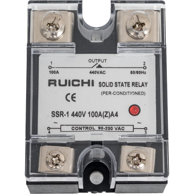 Твердотельное реле: SSR-1 RUICHI 440V 100A(Z)A4 (90-280v) 60935