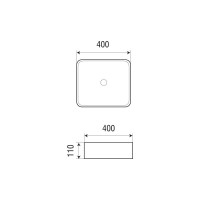 Накладная раковина Azario размер 400x400x110 мм AZ-2179 00062414