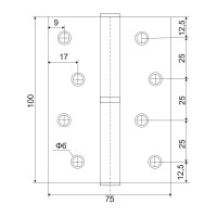 Петля съёмная VETTORE 100×75×2.5mm-1BB AB-R правая Бронза, 2шт 20621