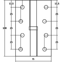 Петля съёмная VETTORE 100×75×2.5mm-1BB AB-R правая Бронза, 2шт 20621