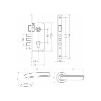 Врезной замок с ручками Аллюр АРТ ЗВ4-85А.1140 ВЕРНЕР MBN графит 12249