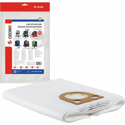 Мешки-пылесборники синтетические для пылесоса 12 шт OZONE MXT-308/12-XXL