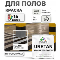 Краска MALARE URETAN для пола, полуматовая, белая, 1 кг 2015227118214