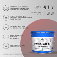 Грунт-Эмаль MALARE для пластика, окон и подоконников, сайдинга, матовый, графитово-серый(темный), 12,5 кг ГЭПЛСТ7024М1250