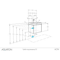 Тумба под раковину AQUATON Асти 55 белый глянец 1A263101AXD70