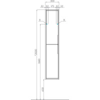 Шкаф - колонна AQUATON Рико белый, ясень фабрик 1A216603RIB90