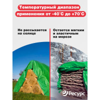 Тент универсальный полиэтиленовый 120 гр/кв.м, 8x10 м, светло-зеленый Ресурс 23290