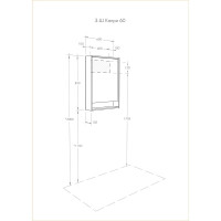 Зеркальный шкаф AQUATON Капри 60 таксония темная 1A230302KPDB0